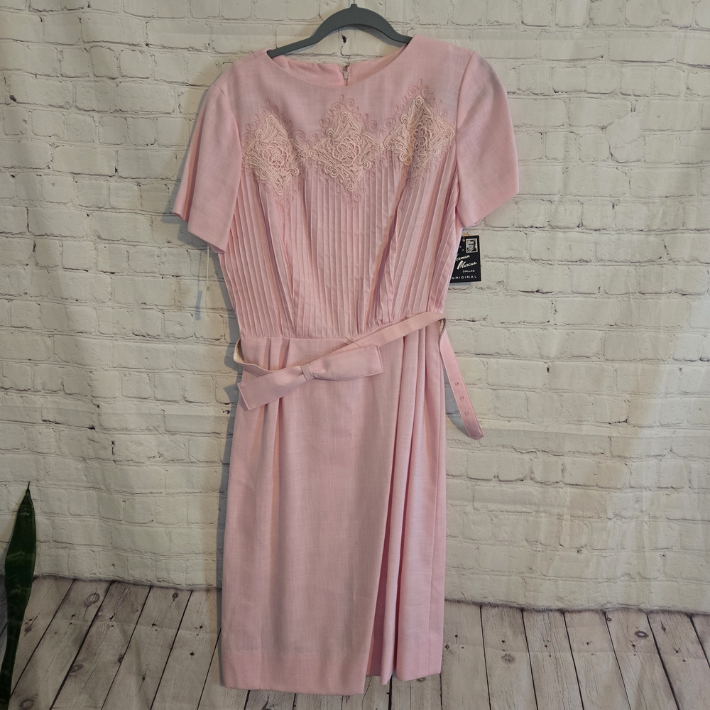 Vintage 1960s Herman Marcus Dallas Pink Dress • Deadstock NWT Mad Men Trad Sz M